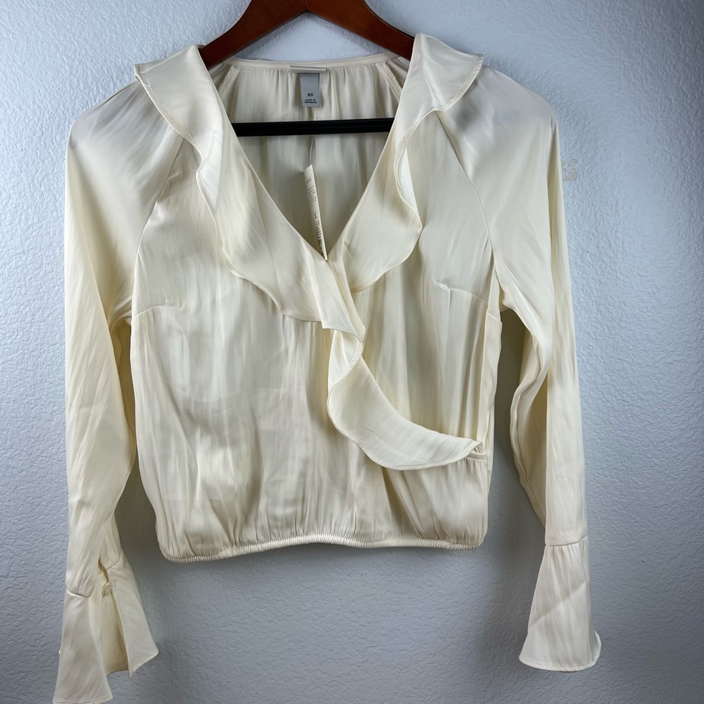 Elegant Cream Ruffle Blouse